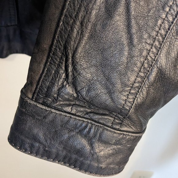 Men's Leather Bomber Jacket - Picture 4 of 7
